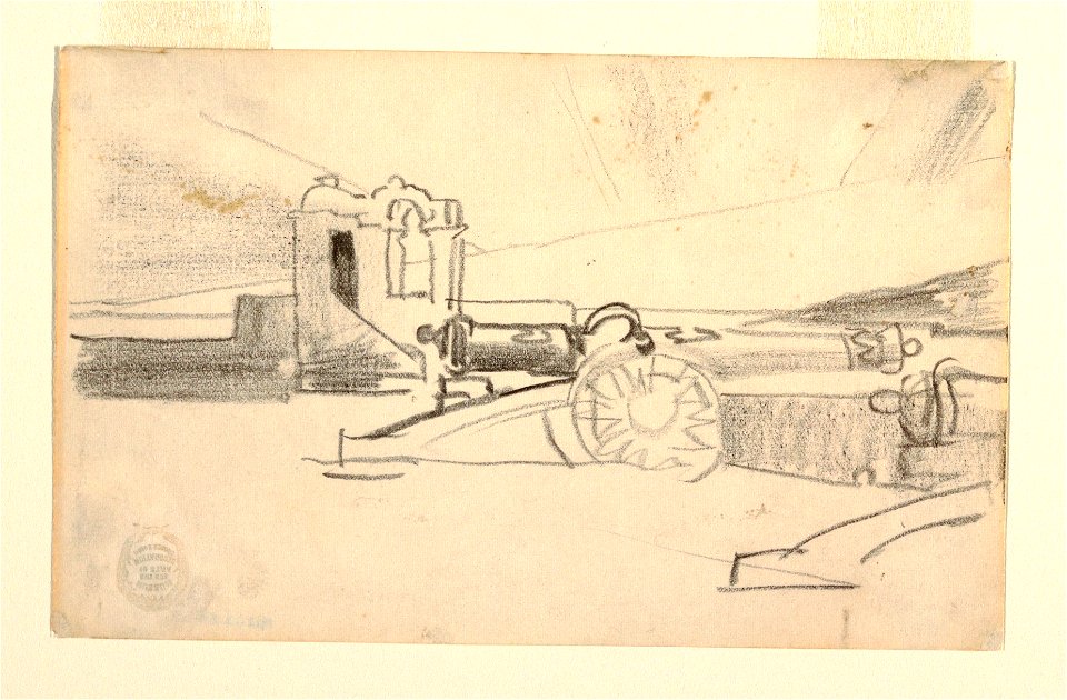 Drawing, Study for Searchlight, Harbor Entrance, Santiago de Cuba, ca. 1898 (CH 18175413)