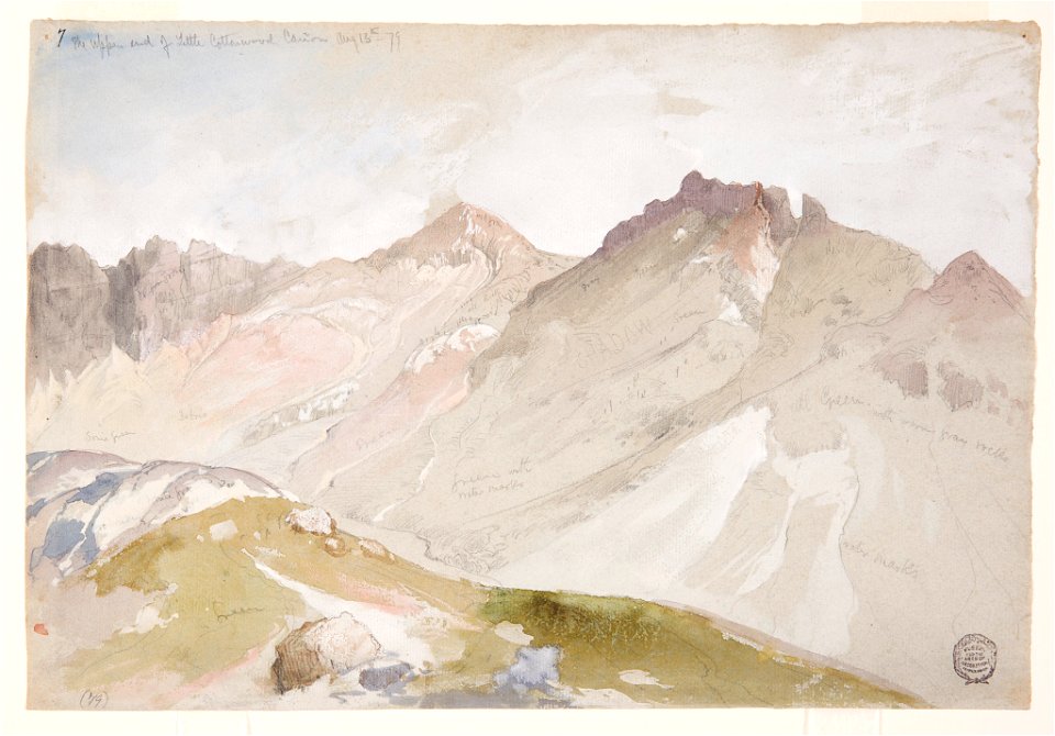 Drawing, The Upper End of Little Cottonwood Canyon, Wasatch Range, near Ogden, Utah, August 13, 1879 (CH 18189927)