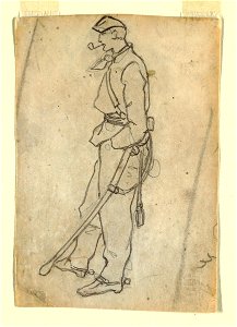 Drawing, Soldier with Sword and Pipe, 1862 (CH 18174015)