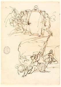 Drawing, Three sketches, before 1775 (CH 18114827)
