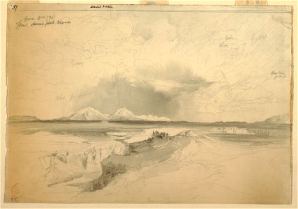 Drawing, Spanish Peak in the Rain, Colorado, June 2, 1901 (CH 18189923). Free illustration for personal and commercial use.