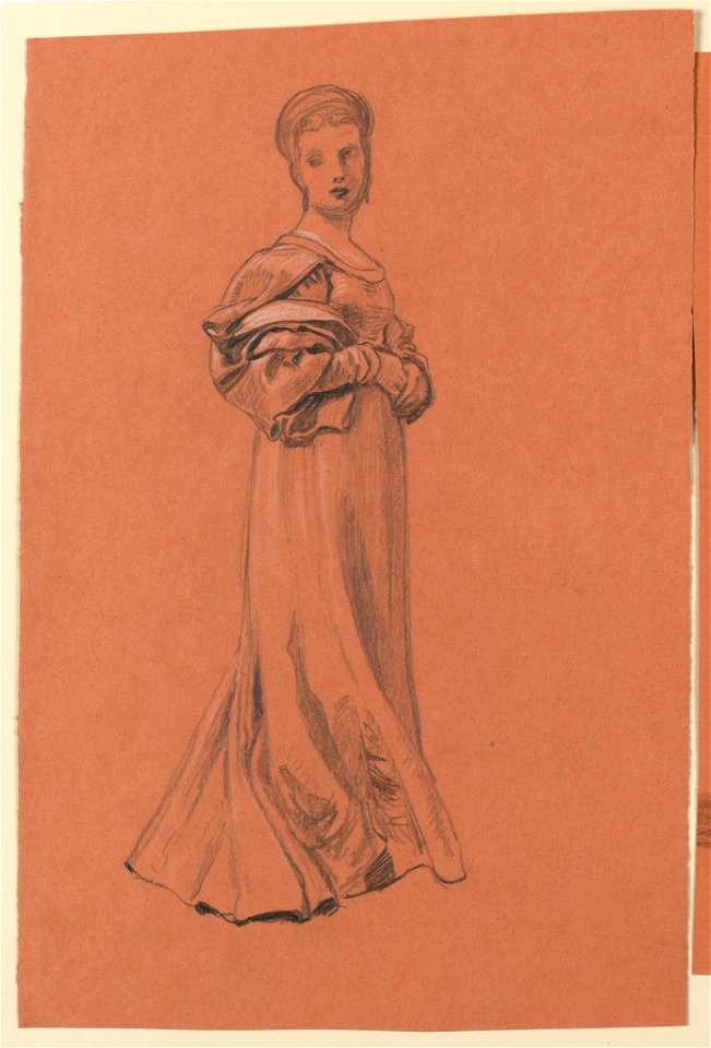 Drawing, Study for a costumed female figure, ca. 1890 (CH 18404419)