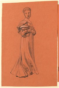 Drawing, Study for a costumed female figure, ca. 1890 (CH 18404419)