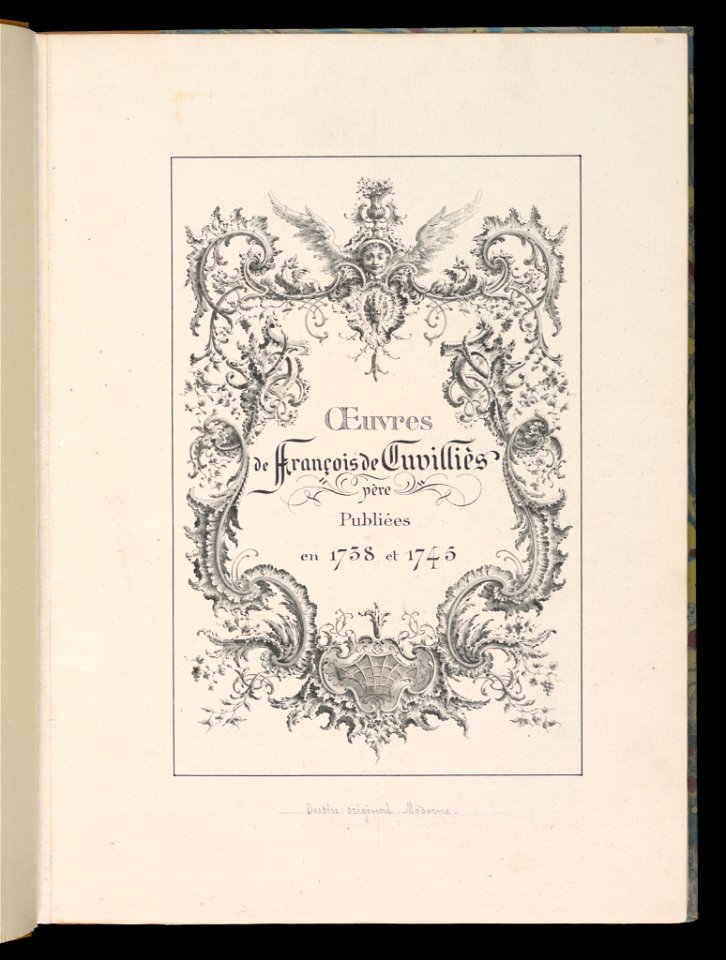 Drawing, Title Page, Oeuvres de François de Cuvilliés père (Works of François de Cuvilliés the Elder), after 1745 (CH 18238479)