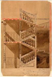 Drawing, Stair at the Cluny, Paris, 1887 (CH 18606073-2)