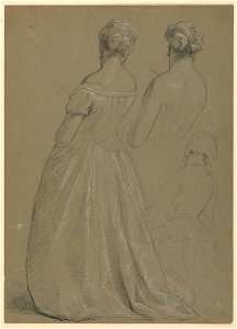 Drawing, Study for Martha Washington Reception, 1860 (CH 18565933)