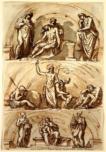 Drawing, Studies after Lunettes by, 1814 (CH 18116659)