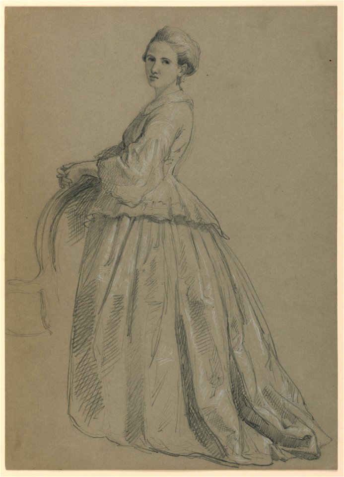 Drawing, Study for Martha Washington Reception, 1860 (CH 18565949)