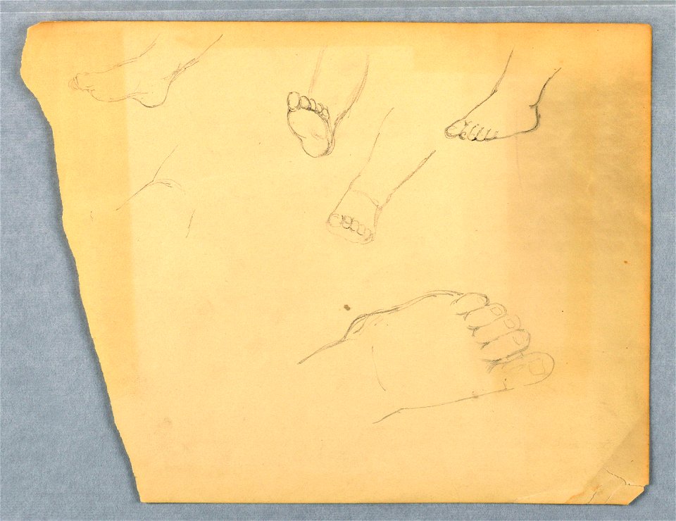 Drawing, Studies of a Child's Left Foot, 1845–55 (CH 18565817)