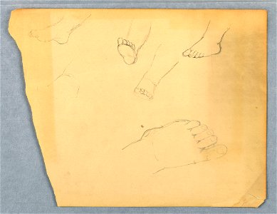 Drawing, Studies of a Child's Left Foot, 1845–55 (CH 18565817)