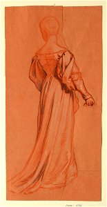 Drawing, study of a costumed female figure, ca. 1890 (CH 18404451)