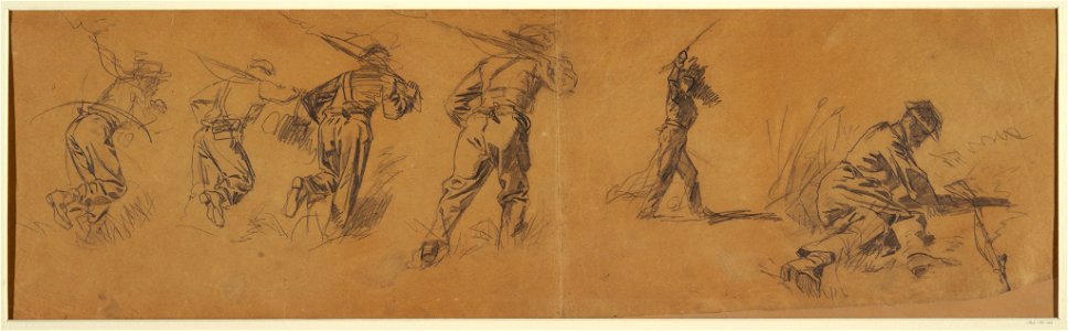 Drawing, Studies of Soldiers, 1863–65 (CH 18173681-2)