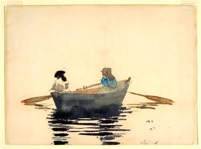 Drawing, Two Girls in a Rowboat, 1876–80 (CH 18174513)