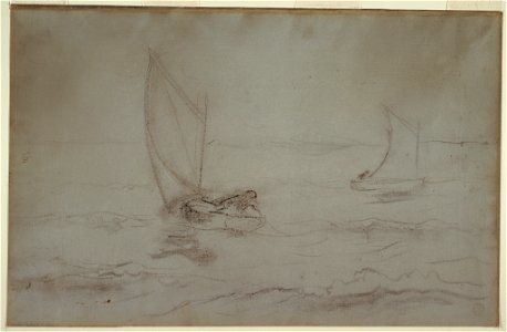Drawing, Two Sloops Sailing, ca. 1890 (CH 18174903)