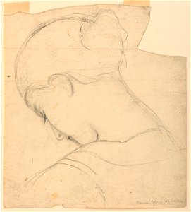Drawing, Study for Roman Girl, Head of a Woman, 1841 (CH 18370069)