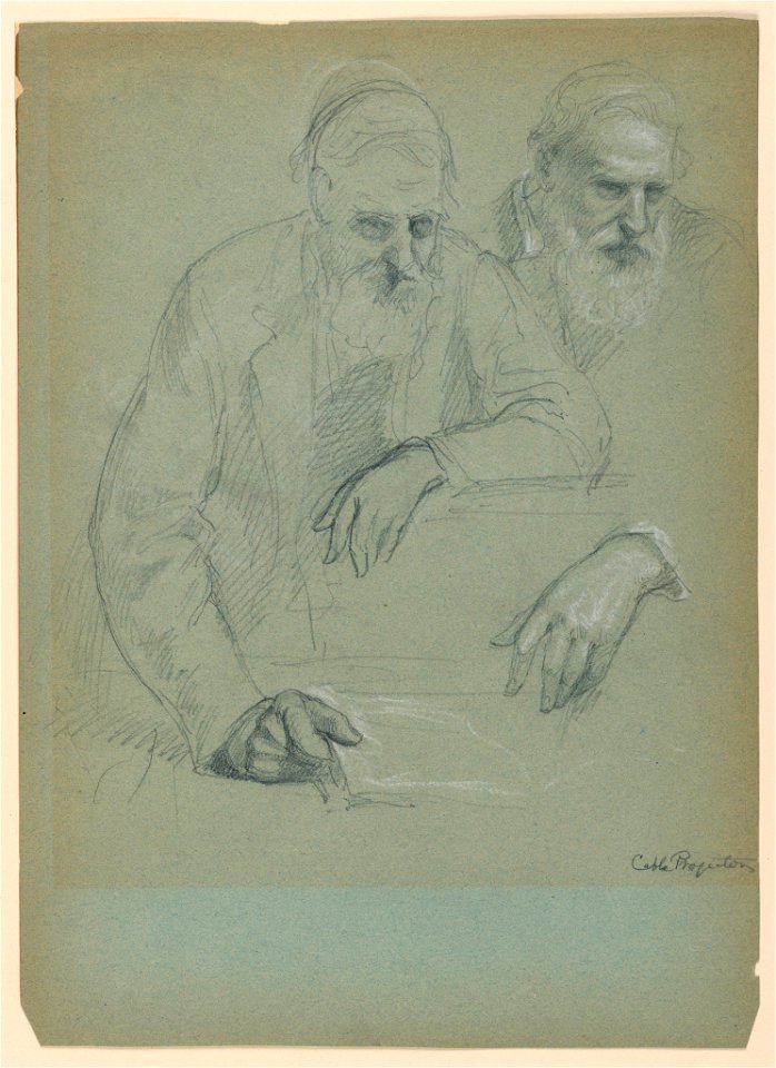 Drawing, Two Studies of Daniel Hun, 1881 (CH 18346515)