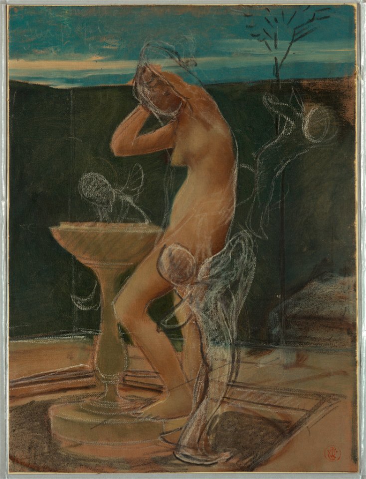 Drawing, Study of a Woman at Her Bath, late 19th century (CH 18102553)