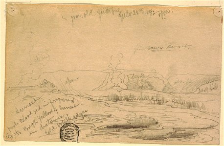 Drawing, View from Old Faithful, Yellowstone Park, July 28, 1892 (CH 18189765)