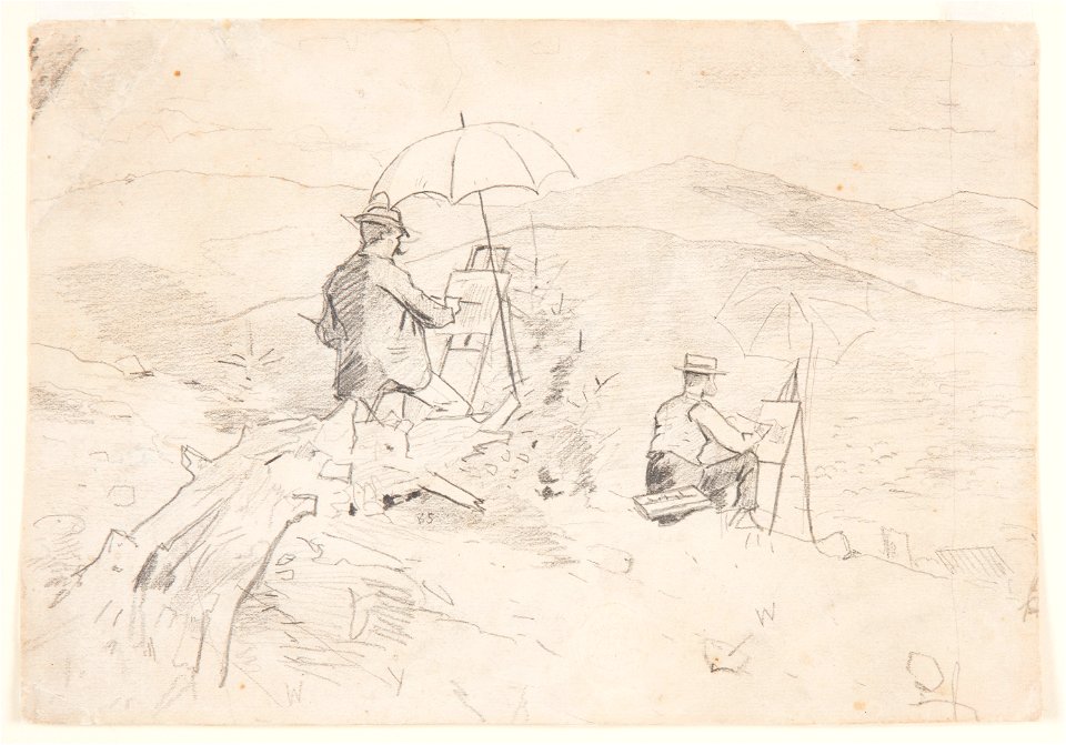 Drawing, Study for Artists Sketching in the White Mountains and The Artist in the Country, 1868 (CH 18174807)
