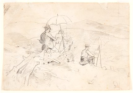 Drawing, Study for Artists Sketching in the White Mountains and The Artist in the Country, 1868 (CH 18174807)