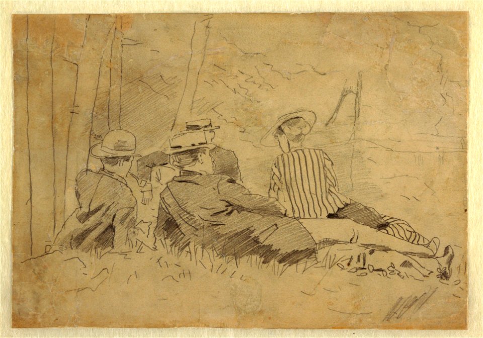 Drawing, Study for The Fishing Party, ca. 1869 (CH 18174821)