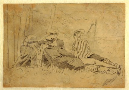 Drawing, Study for The Fishing Party, ca. 1869 (CH 18174821)