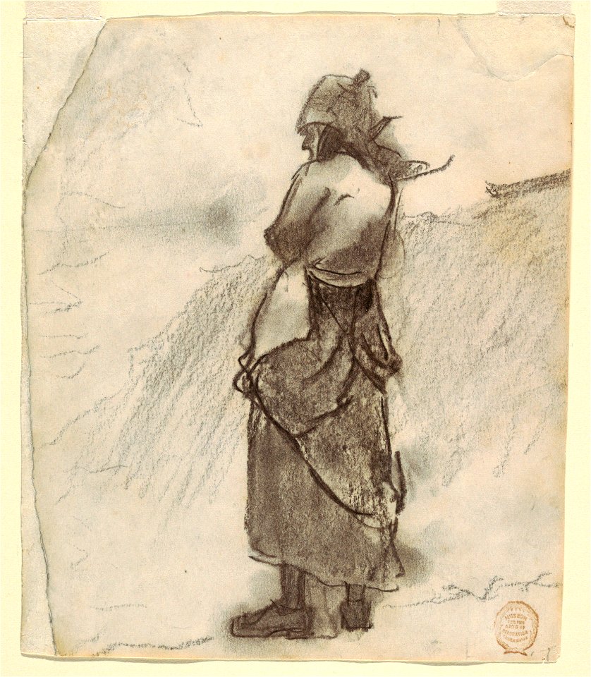 Drawing, Woman Looking Out to Sea, Cullercoats, England, 1881–82 (CH 18173983)
