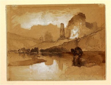 Drawing, Yellowstone Below the Falls, probably 1871 (CH 18189995)