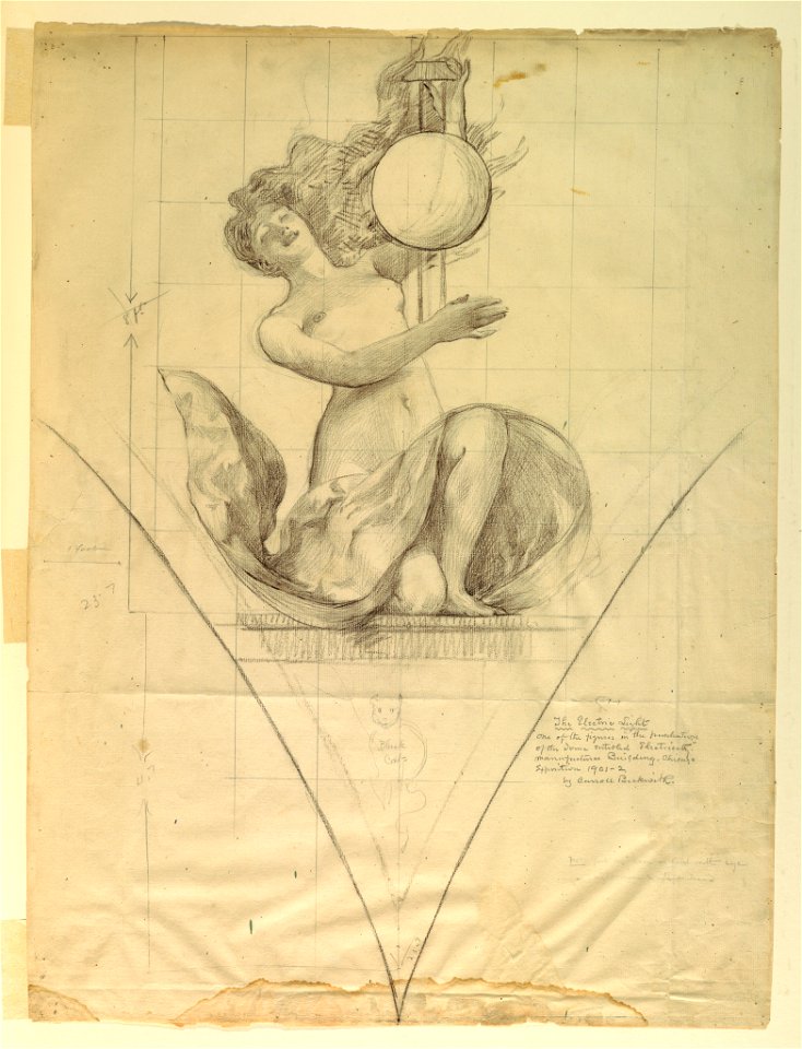 Drawing, The Electric Light- study for Manufactures Building; Chicago Exposition, 1891–92 (CH 18185751)