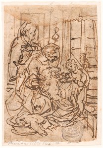 Drawing, The Holy Family and St. John the Baptist, ca. 1590 (CH 18118007)