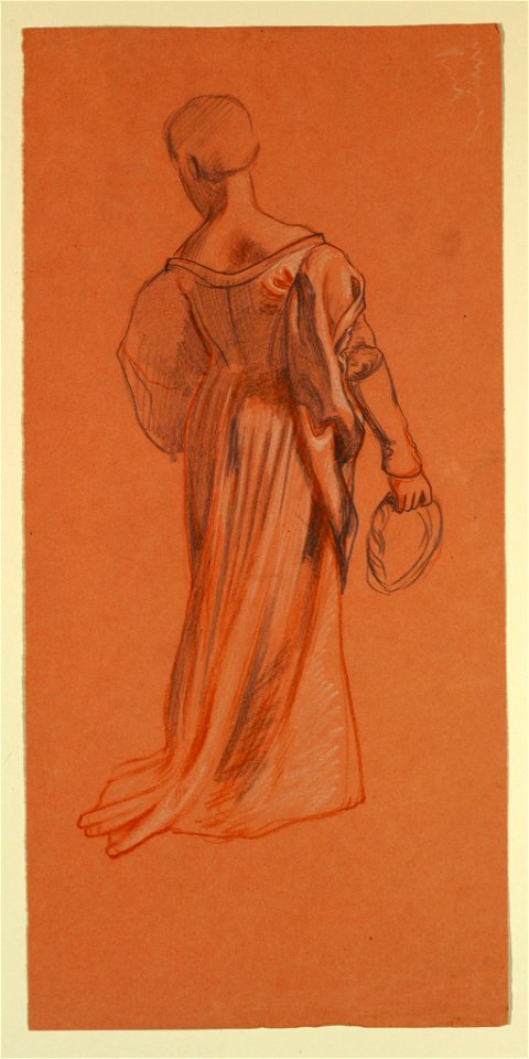 Drawing, study of a costumed female figure, ca. 1890 (CH 18404453)