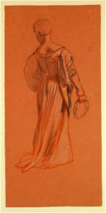 Drawing, study of a costumed female figure, ca. 1890 (CH 18404453)