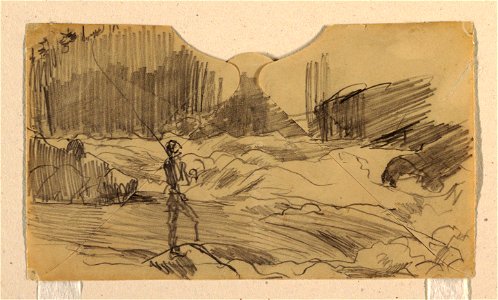Drawing, Study for Ouananiche Fishing, Lake St. John, ca. 1897 (CH 18174533). Free illustration for personal and commercial use.