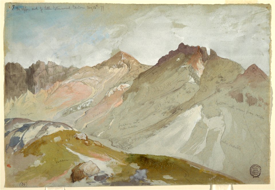 Drawing, The Upper End of Little Cottonwood Canyon, Wasatch Range, near Ogden, Utah, August 13, 1879 (CH 18189927-2)