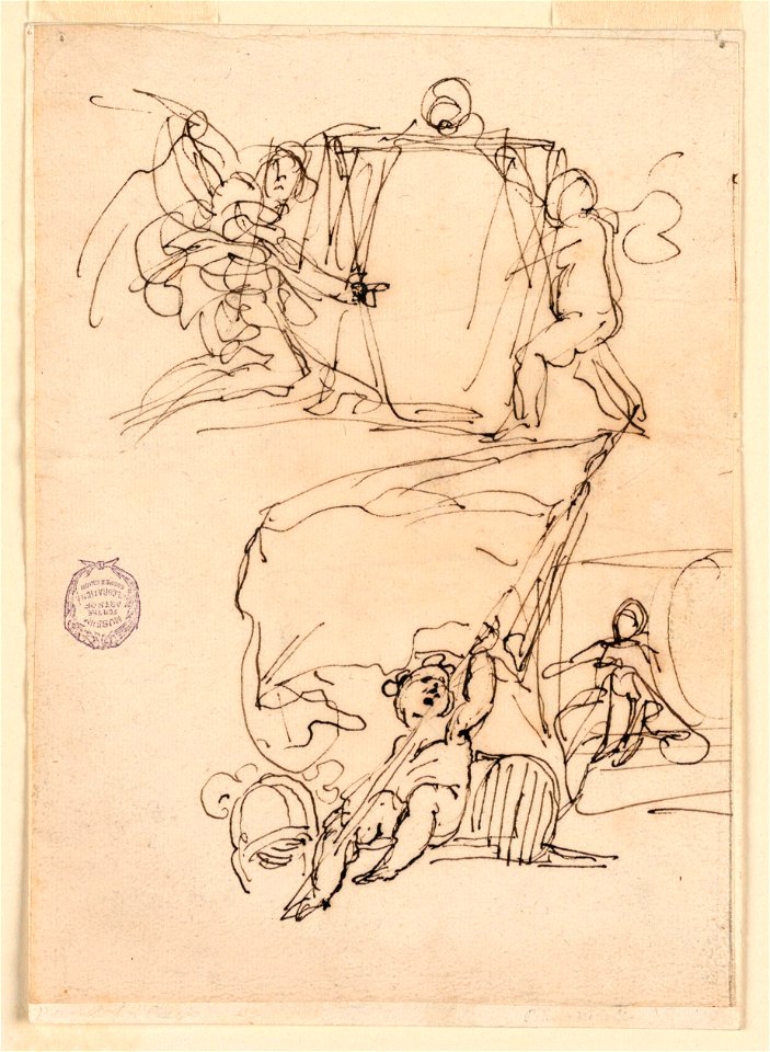 Drawing, Three sketches, before 1775 (CH 18114827-2)