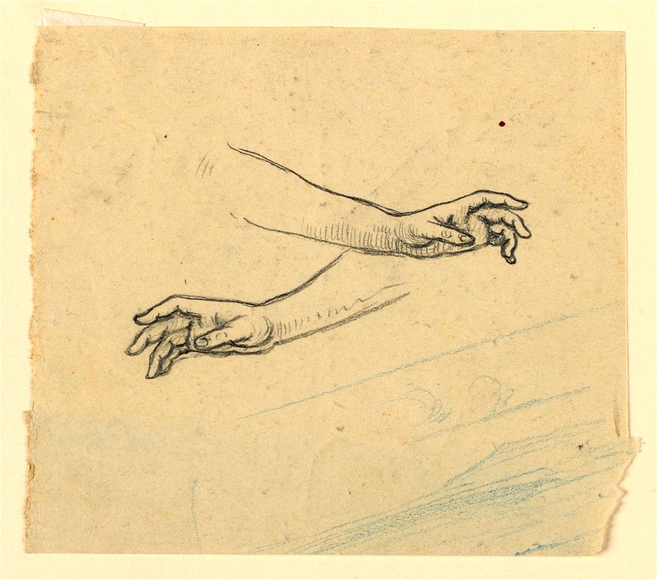 Drawing, Study of two hands reaching, ca. 1890 (CH 18404433)