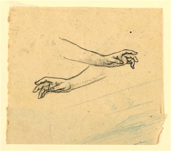 Drawing, Study of two hands reaching, ca. 1890 (CH 18404433)