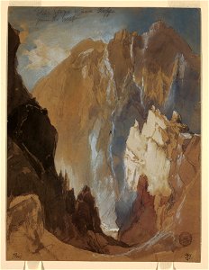 Drawing, Toltec Gorge and Eva Cliff from the West, Colorado, 1892 (CH 18189621)