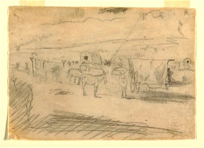 Drawing, Train of Army Wagons, 1862 (CH 18173949)