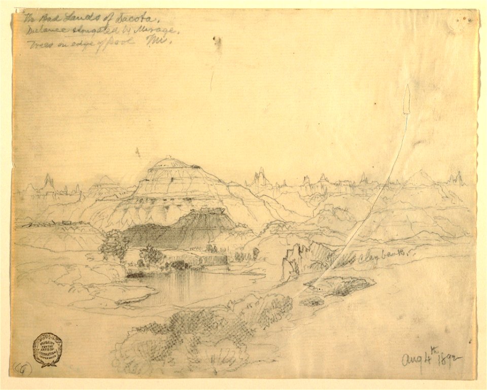 Drawing, The Bad Lands of Dakota, August 4, 1892 (CH 18189853)