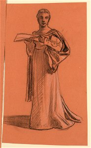 Drawing, study for figure in Wedding Procession, ca. 1872 (CH 18404411)
