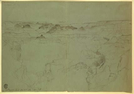 Drawing, The Grand Canyon from Hava Supai Point, Looking East, May 25, 1901 (CH 18189937). Free illustration for personal and commercial use.