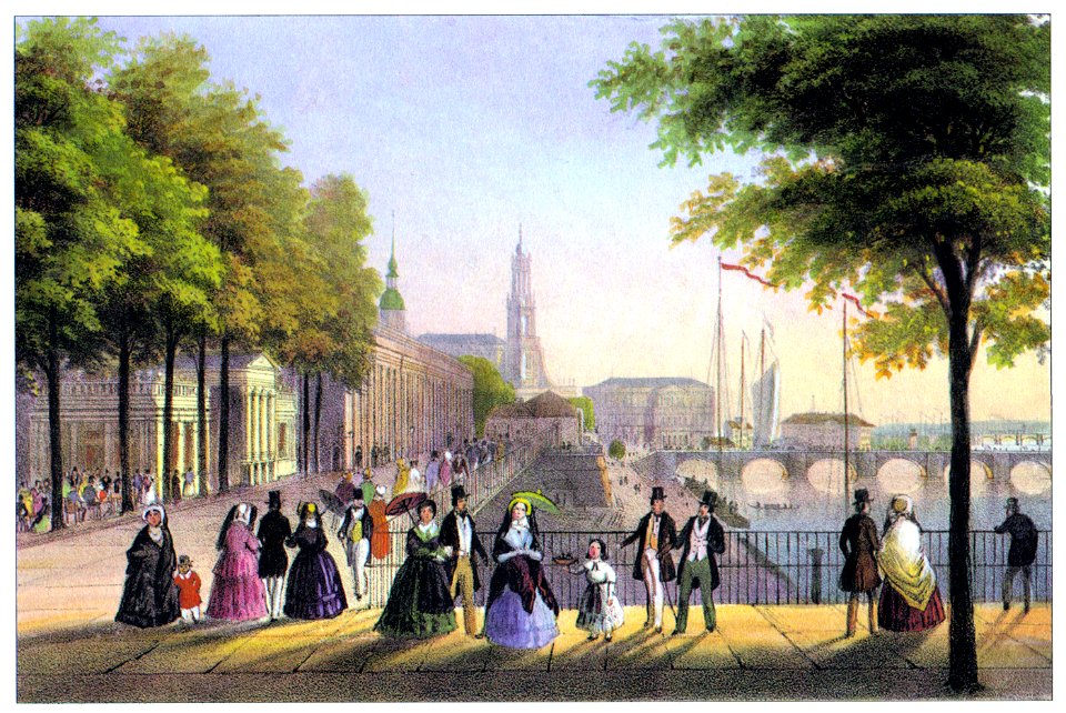 Dresden Bruehlsche Terrasse c1855