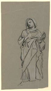 Drawing, study of a costumed figure, ca. 1890 (CH 18404481)
