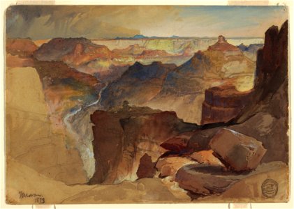 Drawing, View from Powell's Plateau, Grand Canyon, Colorado, 1873 (CH 18189581). Free illustration for personal and commercial use.