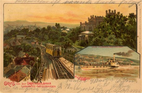 Dresden, Sachsen - Drahtseilbahn Loschwitz-Weißer Hirsch (Zeno Ansichtskarten)
