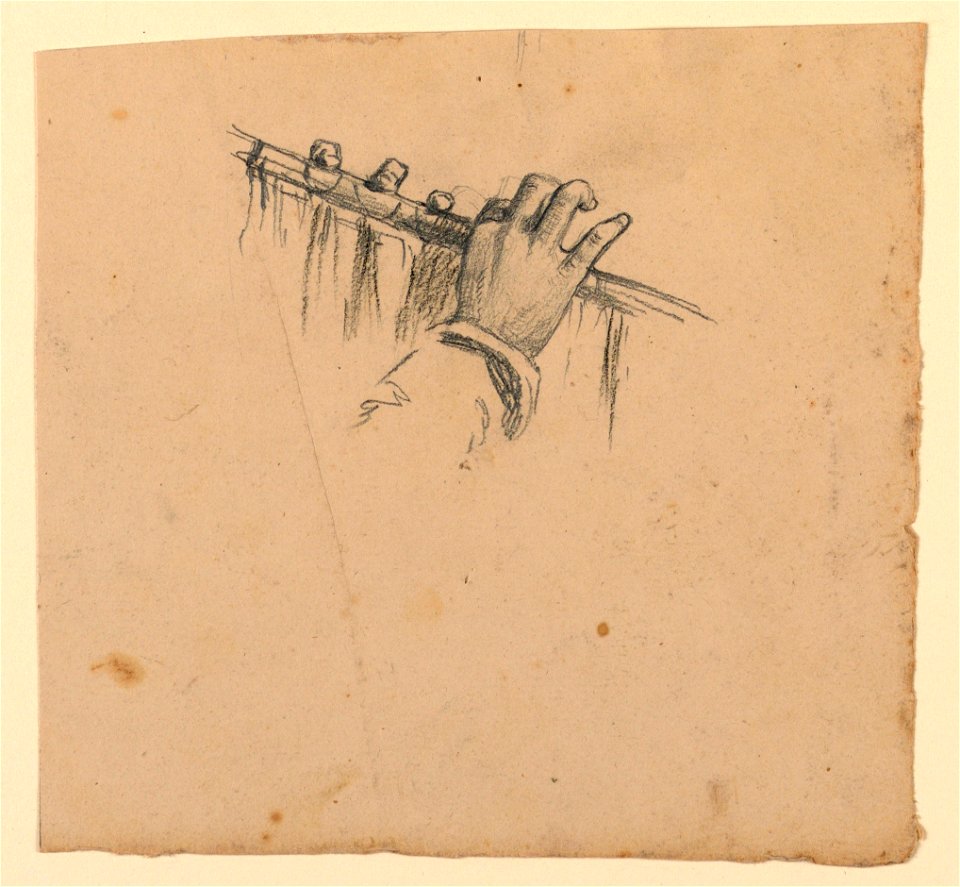 Drawing, study of hands holding flute, ca. 1890 (CH 18404431)
