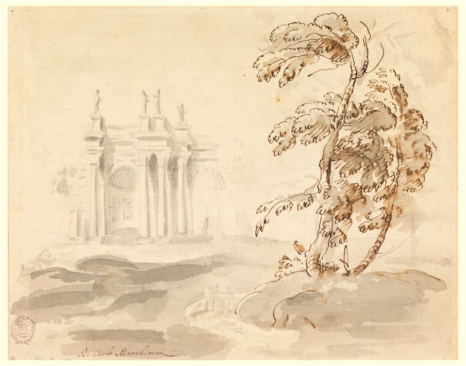 Drawing, Tree in Landscape with Building, 1756–78 (CH 18109285)
