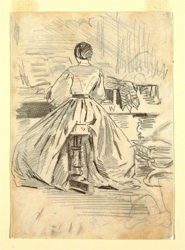 Drawing, Woman at a Piano, 1862 (CH 18175495)