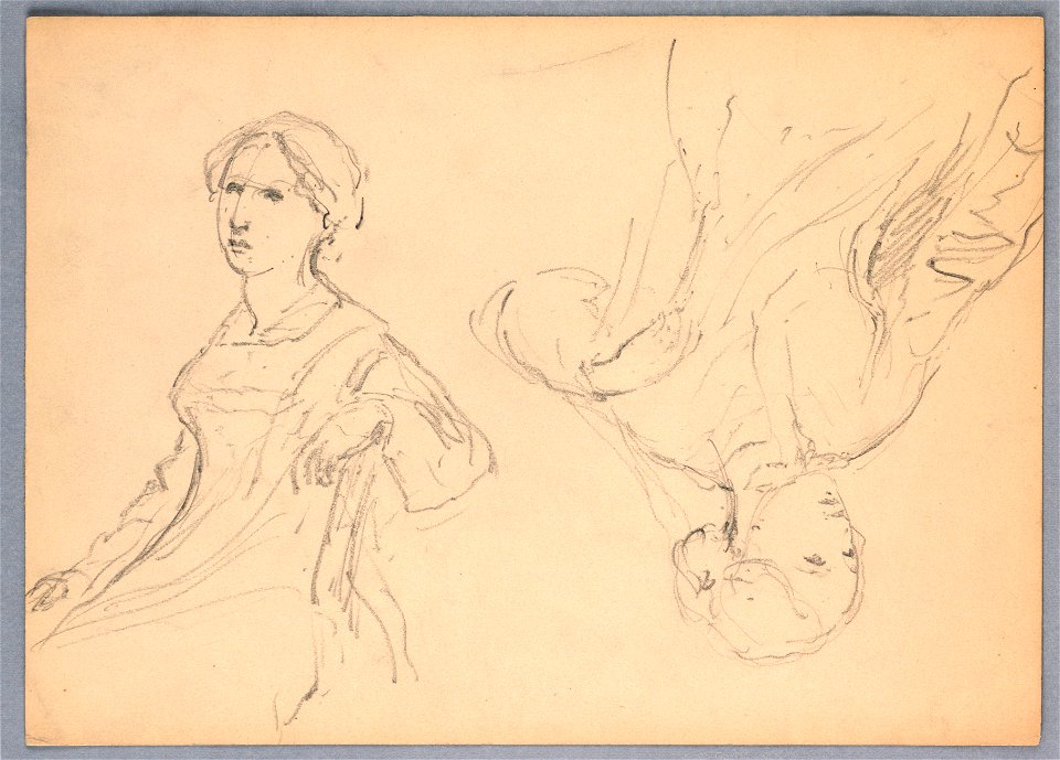 Drawing, Woman Seated, Two Studies, 1870 (CH 18566019)